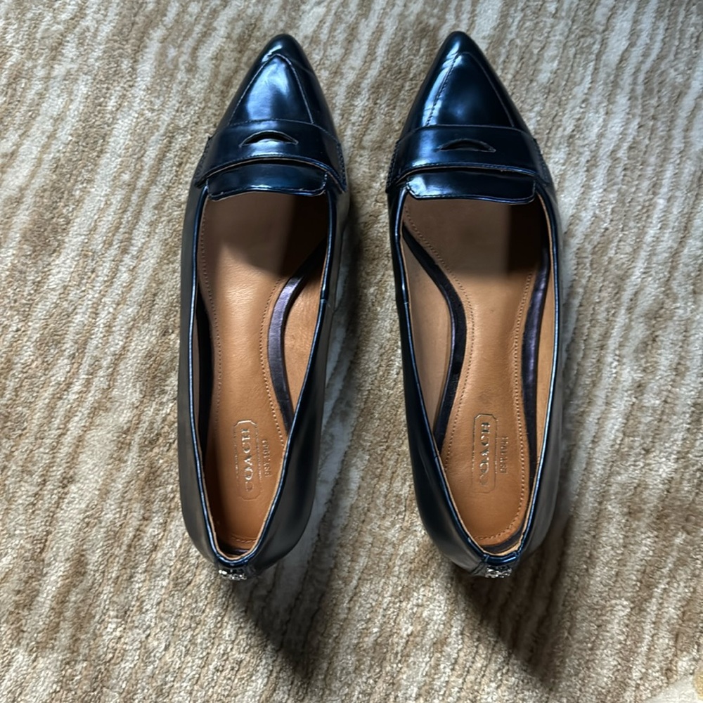 Coach Blue Pointed Loafers 7.5